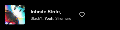 Infinite Strife,のアーティスト名がきちんと合作している3人分記載されていて、それぞれのリンクが分かれている