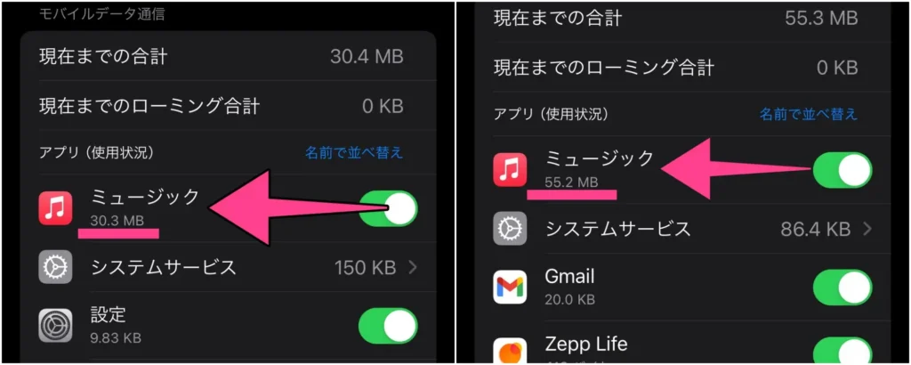 Apple Music上では画質表記がされないため、通信量やダウンロード時のファイルサイズから判断しています。