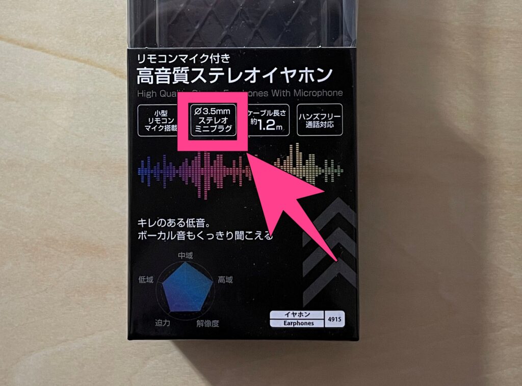 3.5mmはプラグのサイズを示しており、通称「ミニプラグ」と呼ばれ製品名に記載されていることもあります。